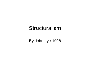 Structuralism By John Lye 1996