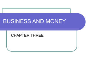 BUSINESS AND MONEY CHAPTER THREE