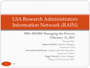 Preaward LSA Rain