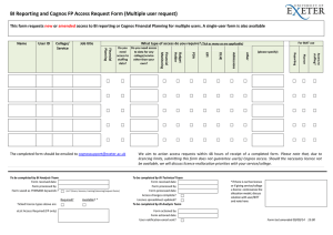 Cognos Multi User Access Request Form