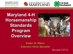 Maryland 4-H Horsemanship Standards Program
