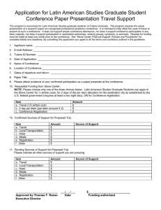 Conference Travel Support Application Form