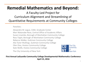 Remedial Mathematics and Beyond: