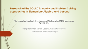 Research at the SOURCE: Inquiry and Problem Solving April 15, 2016