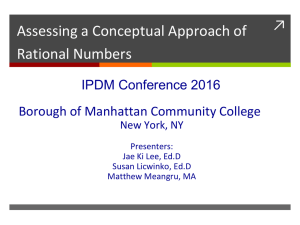 Assessing a Conceptual Approach of Rational Numbers ↗ Borough of Manhattan Community College