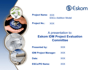 Presentation template Eskom project evaluation committee.