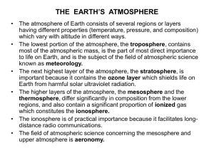 THE  EARTH’S  ATMOSPHERE