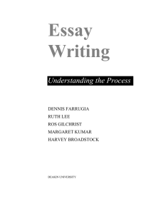 Essay Writing Understanding the Process