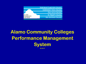 Alamo Community Colleges Performance Management System 05.03.07