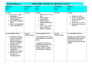 World History  FOR THE WEEK STARTING 12/9/13