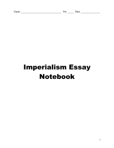 Imperialism Essay: Research Notebook