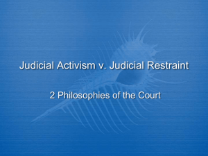 judicial activism restraint