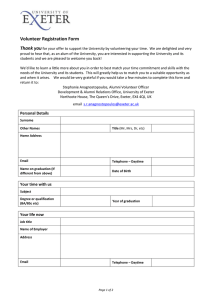 Volunteer Registration Form Thank you