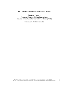 Working Paper 2: National Human Rights Institutions EU-C D
