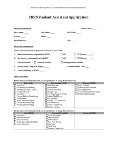 CURS Student Assistant Application