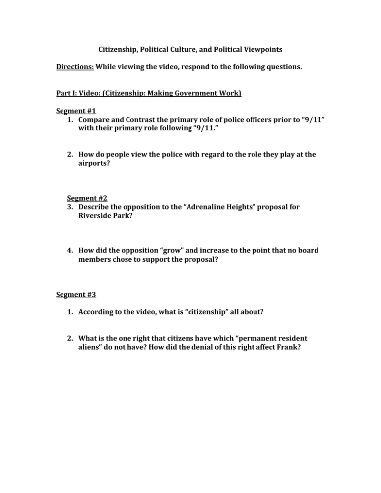 Functions Of Political Parties WS