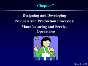 Chapter 7 Designing and Developing Products and Production Processes: Manufacturing and Service