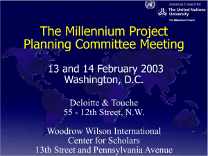Latest ackomplishments of the Millennium Project