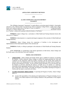 Affiliation Agreement ACCD as College Form