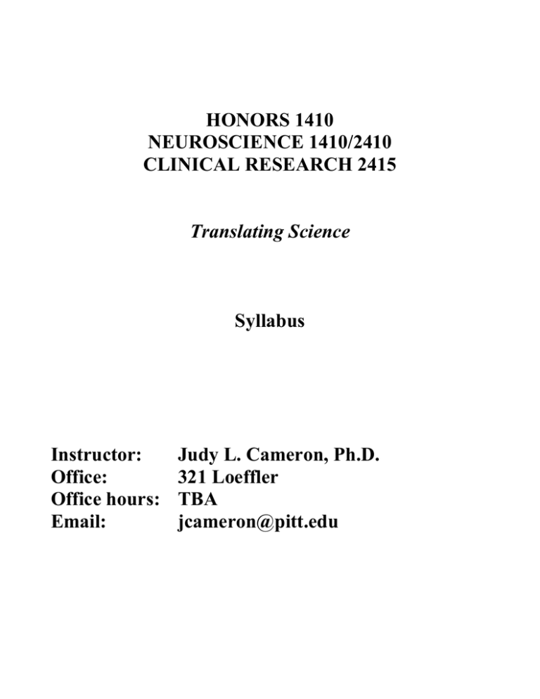 unc neuroscience honors thesis