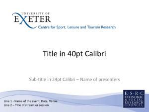 Centre for Sport, Leisure and Tourism Research PowerPoint Template