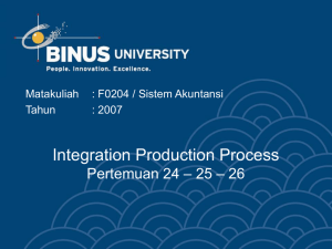 Integration Production Process – 25 – 26 Pertemuan 24 Matakuliah