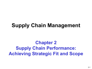 Supply Chain Management Chapter 2 Supply Chain Performance: Achieving Strategic Fit and Scope