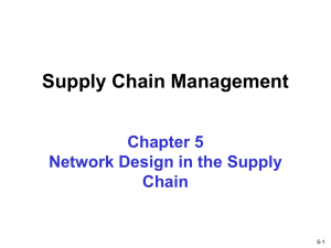 Supply Chain Management Chapter 5 Network Design in the Supply Chain