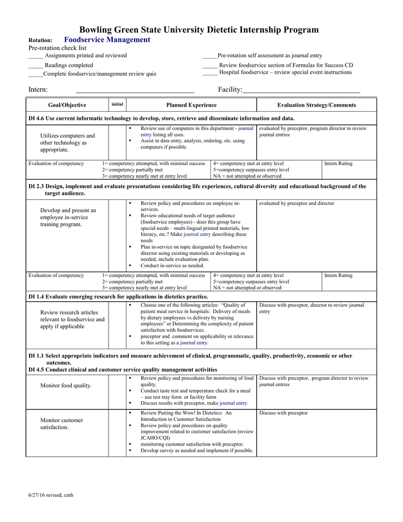 Hines dietetic internship