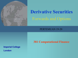 Derivative Securities Forwards and Options 381 Computational Finance PERTEMUAN 19-20