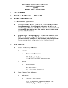 UNIVERSITY CURRICULUM COMMITTEE SEPTEMBER 28, 2006, 3:45 p.m. AGENDA Academic Affairs Conference Center