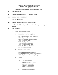 UNIVERSITY CURRICULUM COMMITTEE March 27, 2007, 3:45 p.m. (TUESDAY) AGENDA