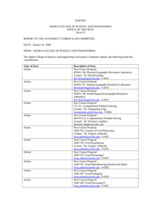 AGENDA  OGDEN COLLEGE OF SCIENCE AND ENGINEERING OFFICE OF THE DEAN