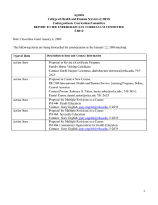 Agenda College of Health and Human Services (CHHS) Undergraduate Curriculum Committee 5-8912