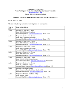 UNIVERSITY COLLEGE From: Nevil Speer, Chair, University College Curriculum Committee
