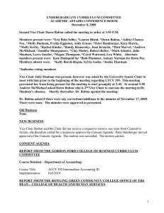 UNDERGRADUATE CURRICULUM COMMITTEE ACADEMIC AFFAIRS CONFERENCE ROOM December 8, 2009