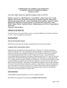 UNDERGRADUATE CURRICULUM COMMITTEE ACADEMIC AFFAIRS CONFERENCE ROOM February 24, 2011