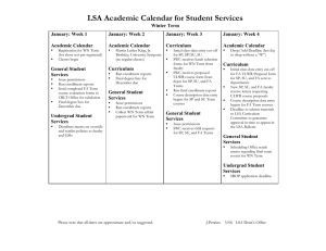 LSA Academic Calendar for Student Services - Winter Term (Word document)
