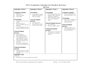 LSA Academic Calendar for Student Services - Fall Term (Word document)