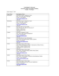 UNIVERSITY COLLEGE University College Curriculum Committee Contact:   Nevil Speer