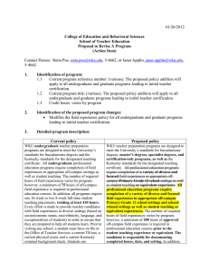 Modifying Field Experience Policy for All Students