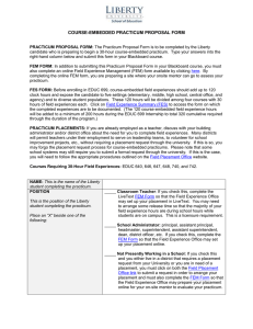 Course-Embedded Practicum Proposal