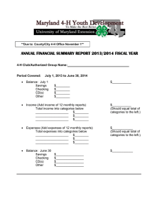 ANNUAL FINANCIAL SUMMARY REPORT 2013/2014 FISCAL YEAR