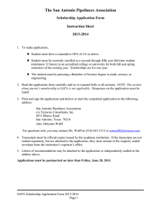 The San Antonio Pipeliners Association  Scholarship Application Form