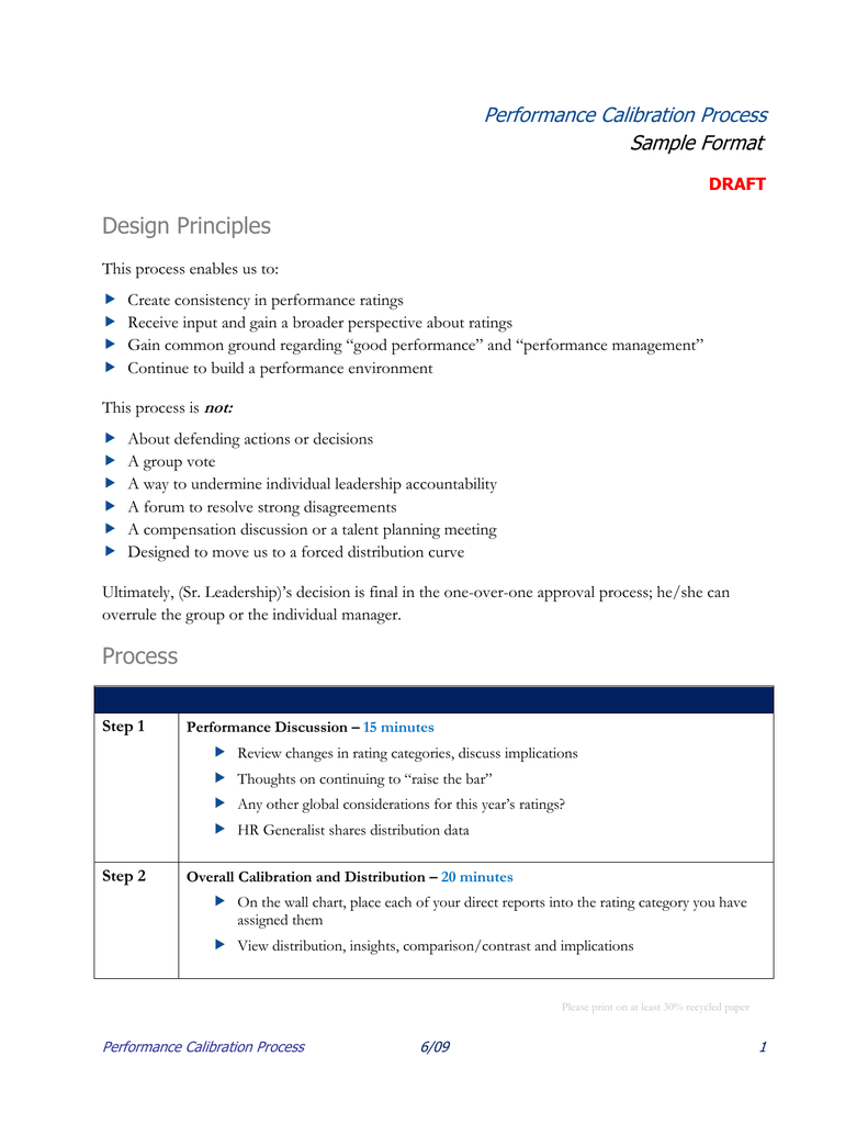 Performance Calibration Meeting Sample Format