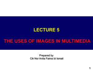 LECTURE 5 THE USES OF IMAGES IN MULTIMEDIA Prepared by