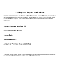 FAS Payment Request Invoice Form