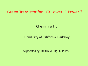 Green Transistor for Future Energy Efficient ICs