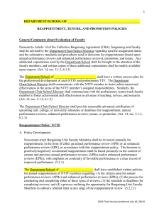 DEPARTMENT/SCHOOL OF _____________________________________________ REAPPOINTMENT, TENURE, AND PROMOTION POLICIES