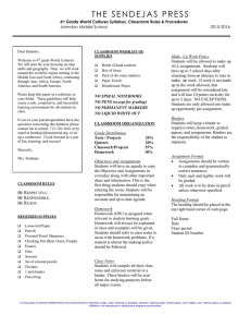 Sendejas Syllabus, Classroom Rules and Expectations
